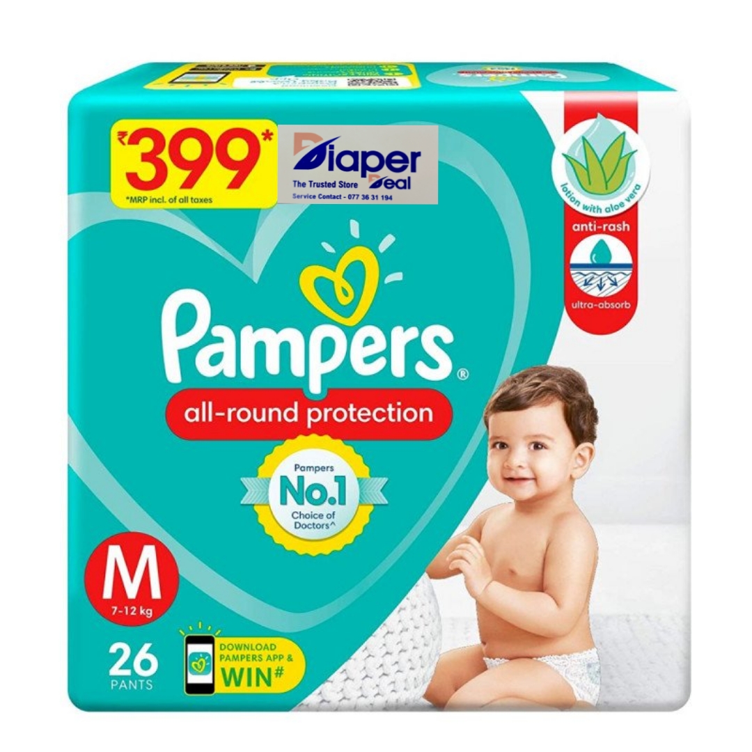 Pampers Medium 26pcs (Pants Style) – DiaperDeal.lk